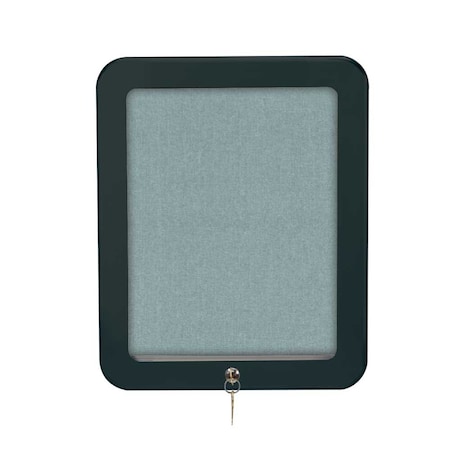 United Visual Products Outdoor Enclosed Combo Board, 72"x36", Satin Frame/Black Porc & Cobalt UVCB7236OD-BLKPORC-COBACC